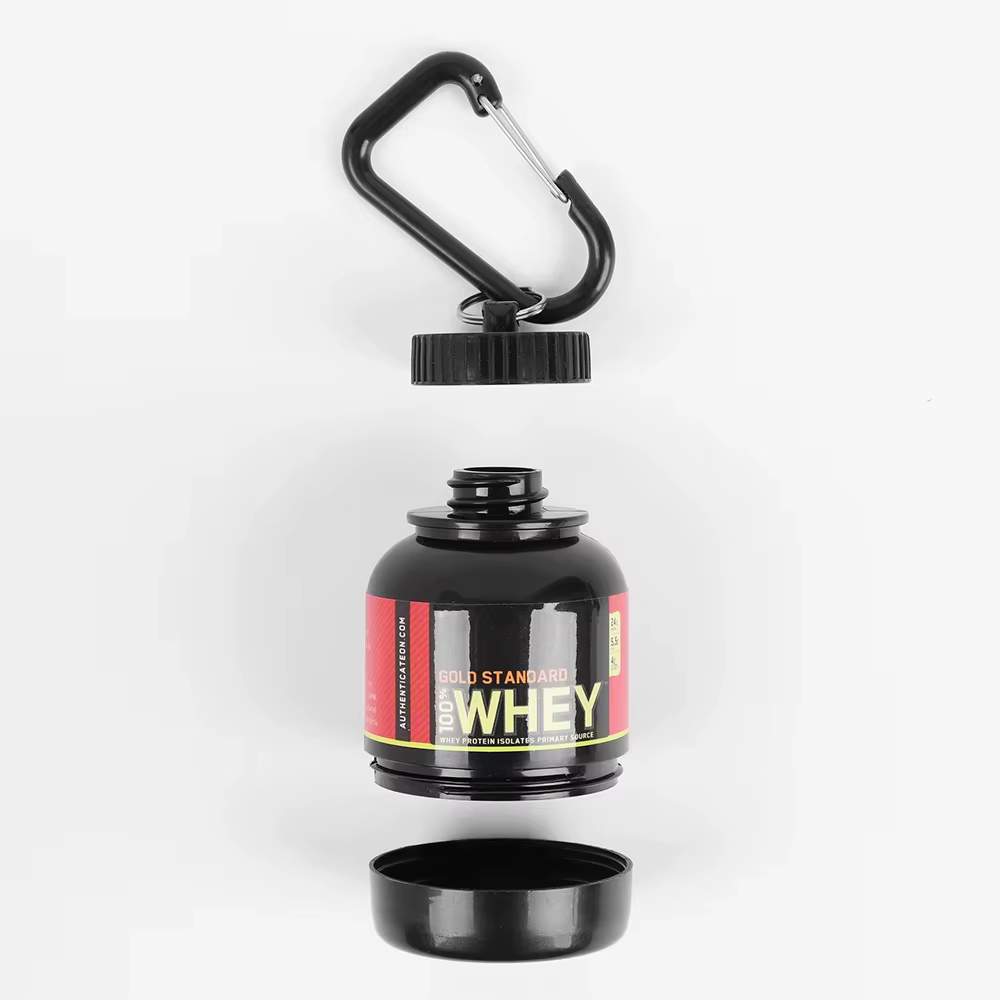 Mini récipient de protéines Portable de 100ML, bouteille de poudre avec porte-clés de lactosérum, entonnoir de santé, boîte à médicaments, petite tasse d'eau