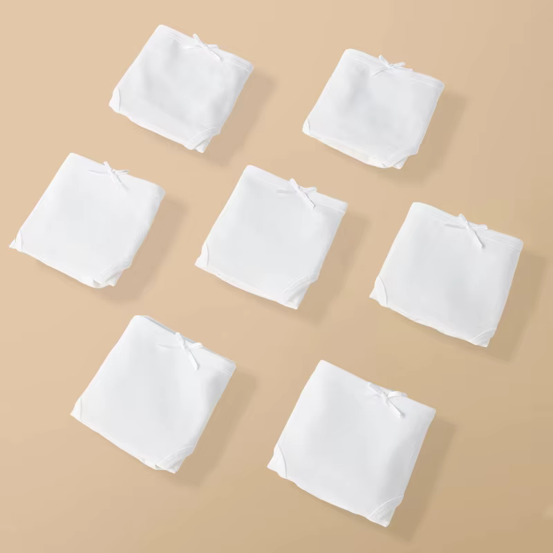 Grande taille 7 pièces sous-vêtements jetables femmes culottes coton filles slips blanc lingeries solide culotte respirant femme intimes