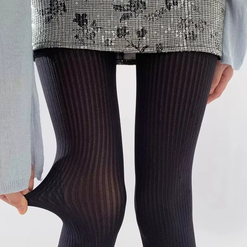 Collants de lit en tricot noir pour femmes
