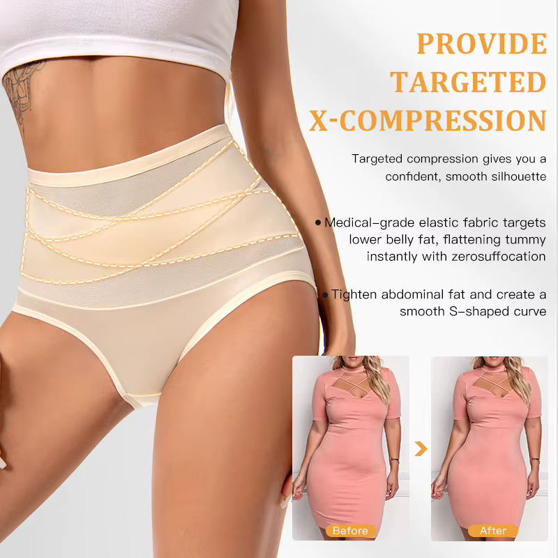 Taille haute en forme de X corps Shaper slips ventre contrôle Shapewear culotte minceur