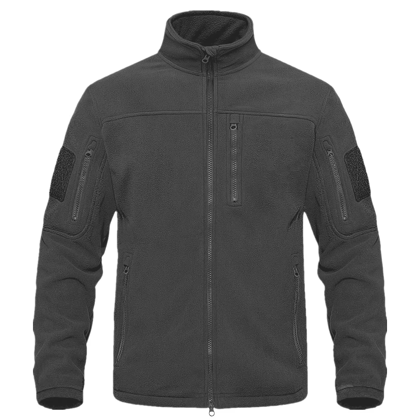 Veste polaire thermique mi-longue pour homme à col montant, idéale pour la chasse en automne et en hiver