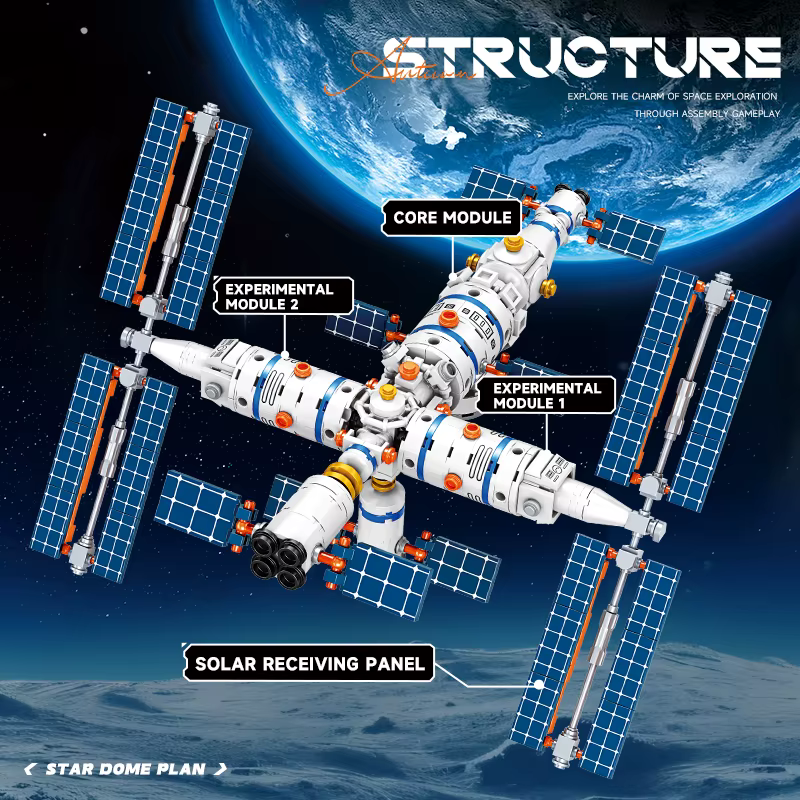 Blocs de construction de Station spatiale, briques d'architecture de ville, fusée aérospatiale, jouets pour enfants, cadeaux de noël et d'anniversaire pour enfants garçons Gir