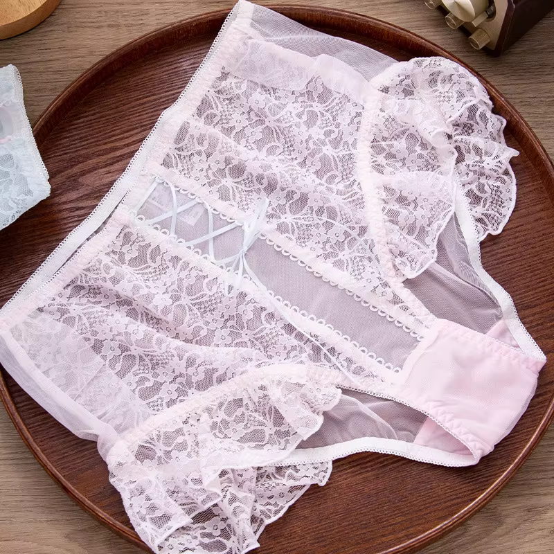Lingerie femme culotte sexy Vintage dentelle ropa intérieur femenina taille haute calzones para mujer grande