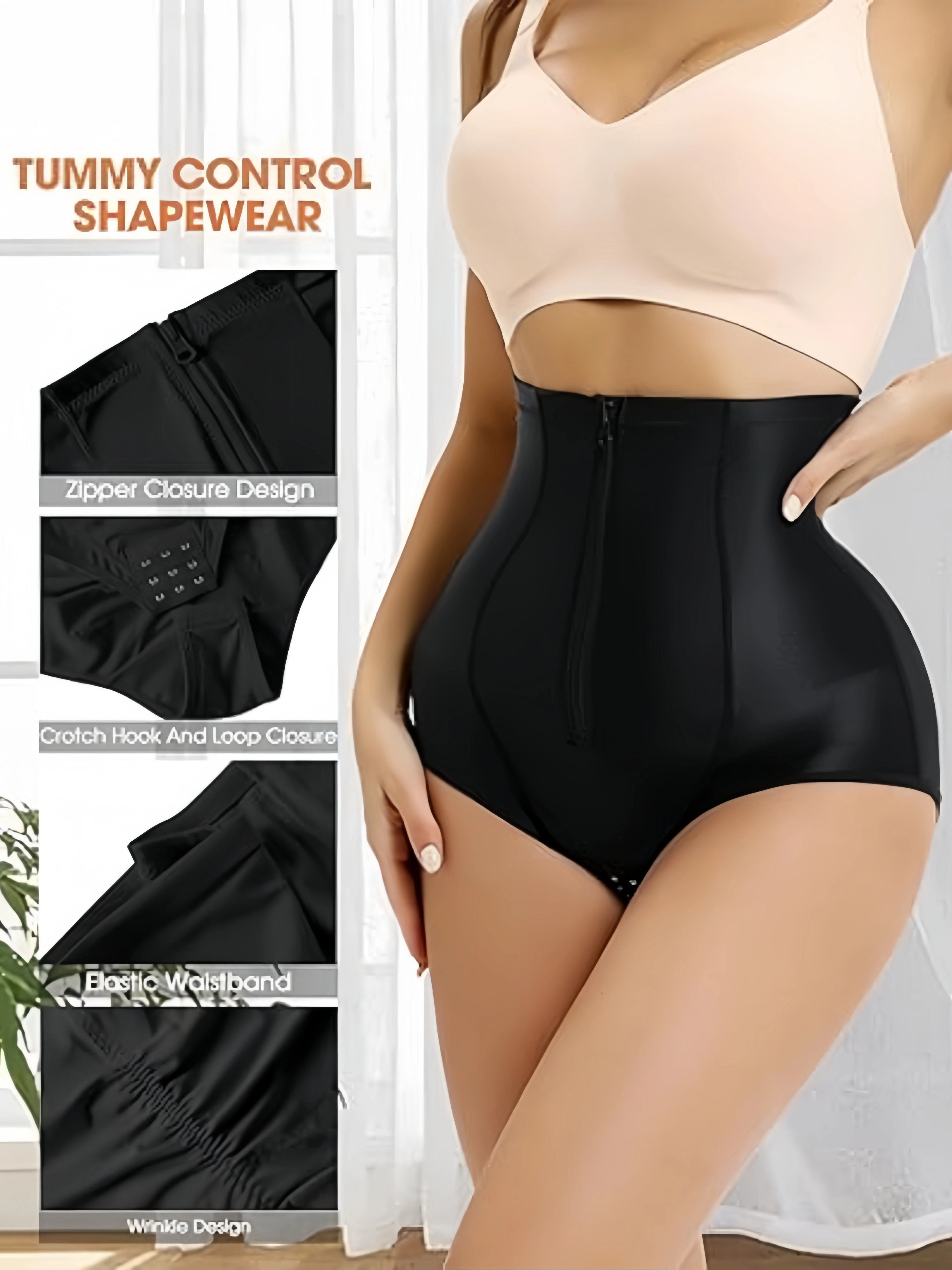 Sous-vêtements sculptants confortables pour femmes avec fermeture éclair