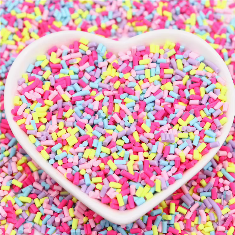 Tranches d'argile polymère bonbon, 1mm d'épaisseur, longue argile chaude cylindrique pour fournitures de Slime, artisanat de bricolage, petit accessoire Klei en plastique