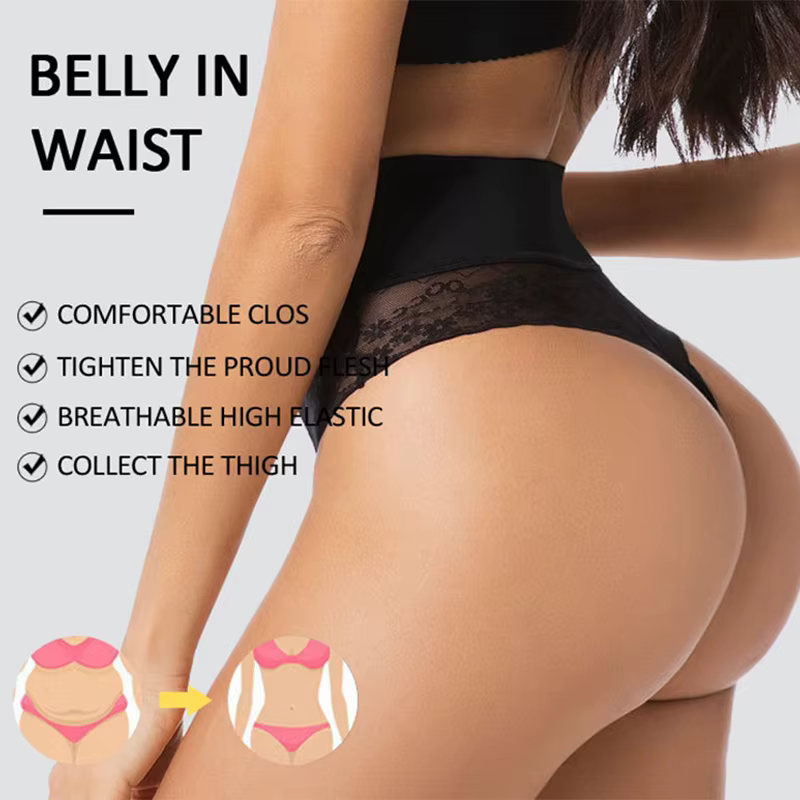 Culotte string gainante taille haute pour femme