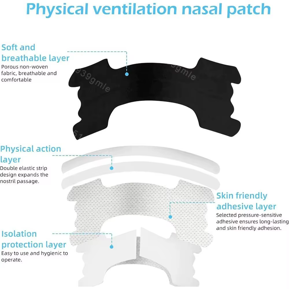 Bandes nasales respirantes et confortables, lot de 30, forte adhérence, pour le sport et le sommeil, soulagement nasal