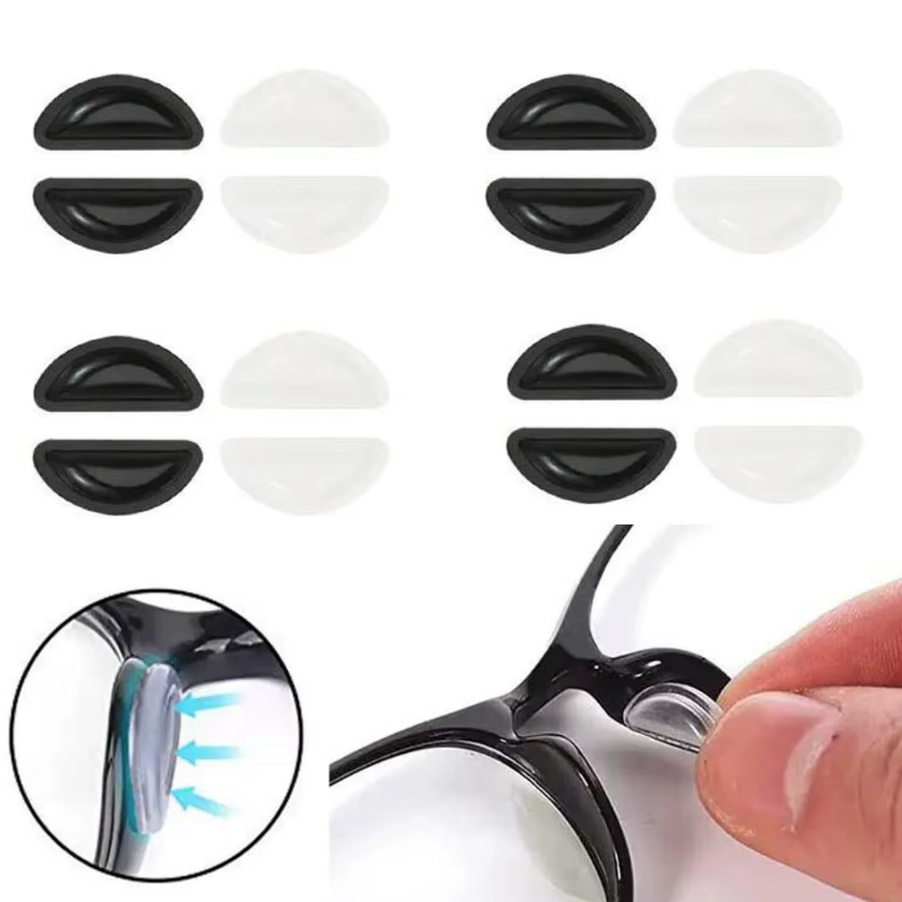 20 paire/ensemble D forme bâton sur Supports nasaux Invisible anti-dérapant lunettes plaquettes nasales accessoires lunettes porte-nez Transparent