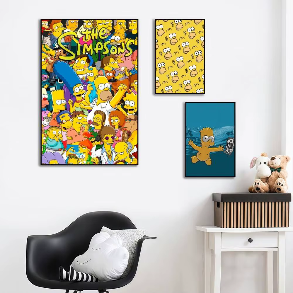 FUNNY The S-Simpsons, affiche autocollante haute définition, embellissant les murs de la maison et des chambres, disponible dans divers styles.