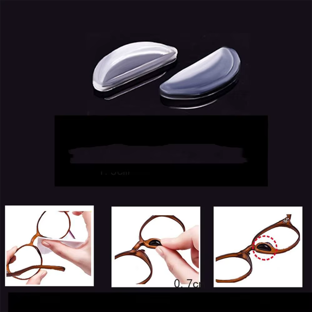 20 paire/ensemble D forme bâton sur Supports nasaux Invisible anti-dérapant lunettes plaquettes nasales accessoires lunettes porte-nez Transparent