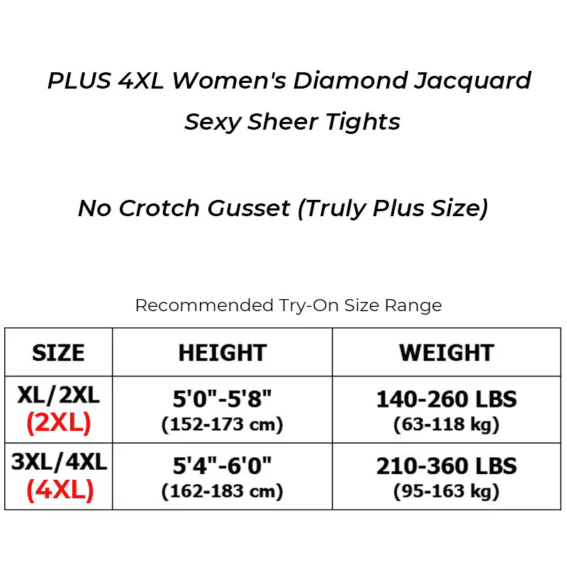 Mode femmes grande taille 4XL 20 Denier diamant Jacquard collants transparents