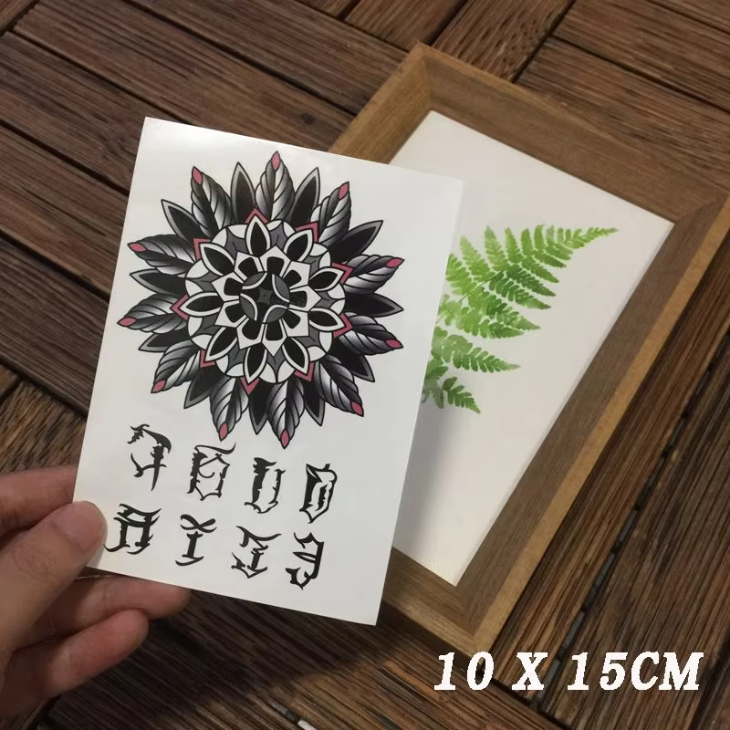 Tatouages Temporaires Gothiques Noirs et Imperméables pour Homme et Femme, Faux Autocollant avec Lettres Mandarins, Transfert d'Art Corporel
