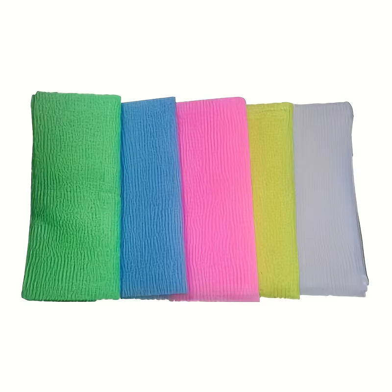 Lot de 3 serviettes de bain japonaises exfoliantes pour le corps, en nylon, pour le polissage de la peau et le gommage du dos