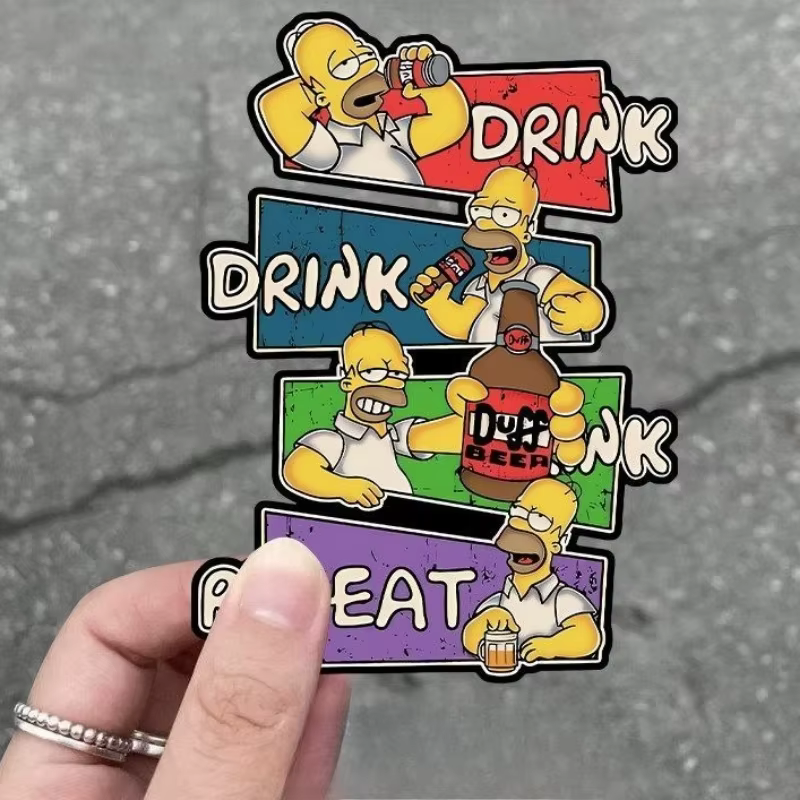 Autocollant de voiture créatif et décoratif de personnage de dessin animé Les Simpsons (Homer, Marge, Maggie) – Cache-rayures mignon et exquis