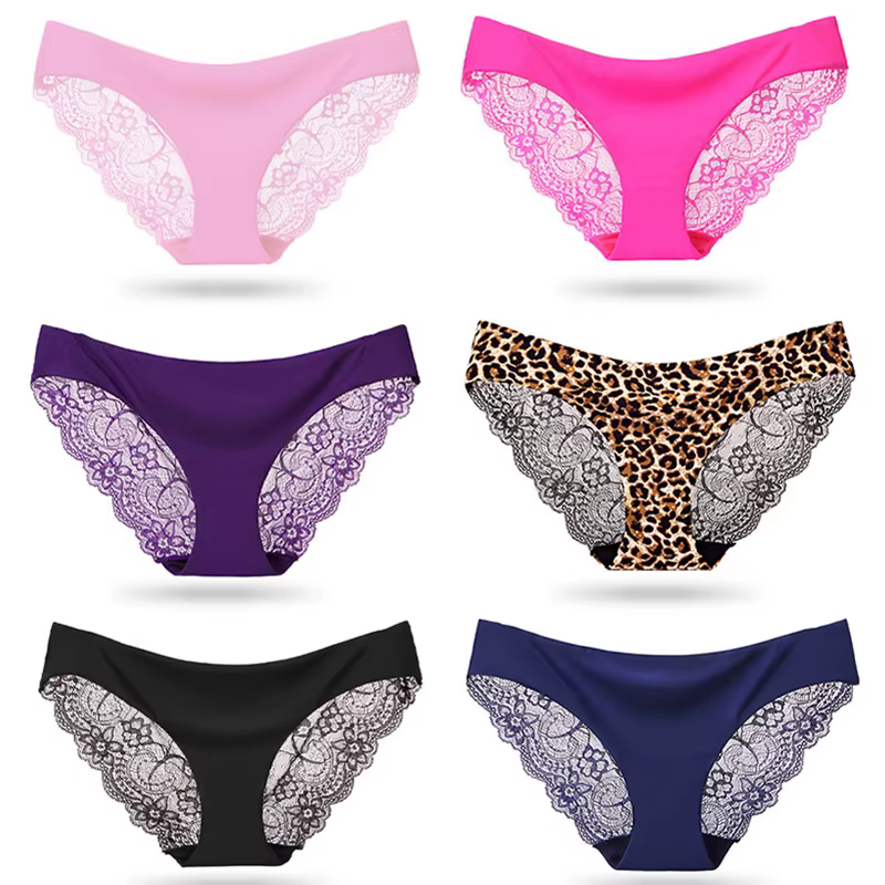 Culotte en dentelle transparente pour femme