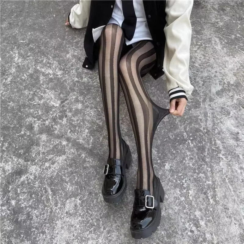Cuisse rayée bas hauts collants Lingerie bonneterie Ultra-mince