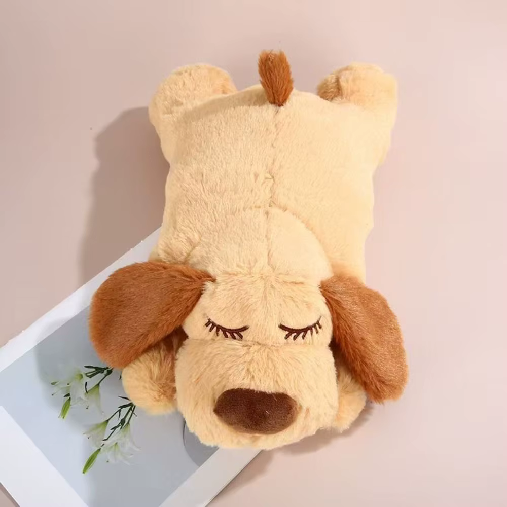 Aide au sommeil chien battement de coeur jouet soulagement de l'anxiété formation comportementale couché chien Fidget jouet doux en peluche chiot en peluche poupée