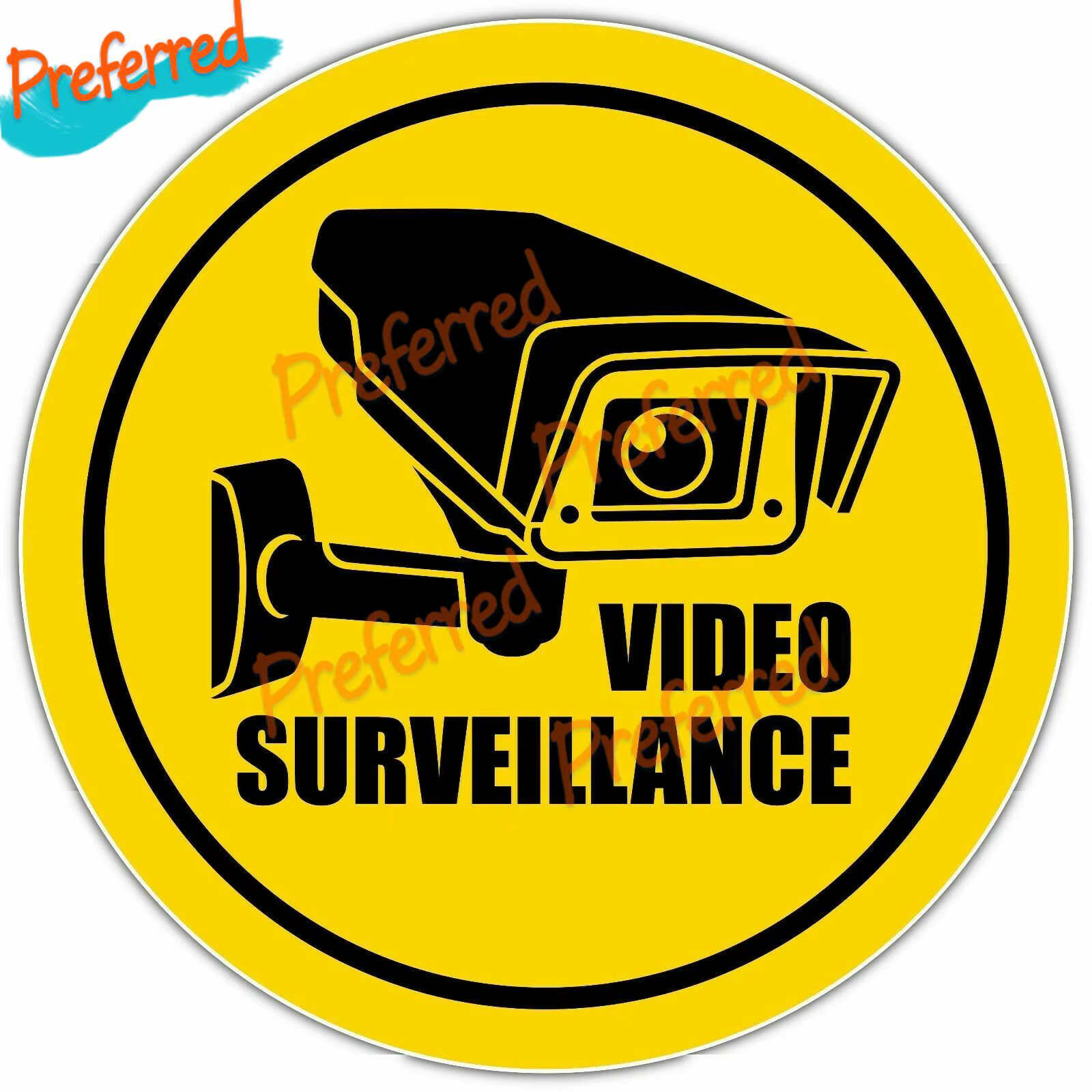 Autocollant en vinyle pour panneau de sécurité de vidéosurveillance, magasin, magasin