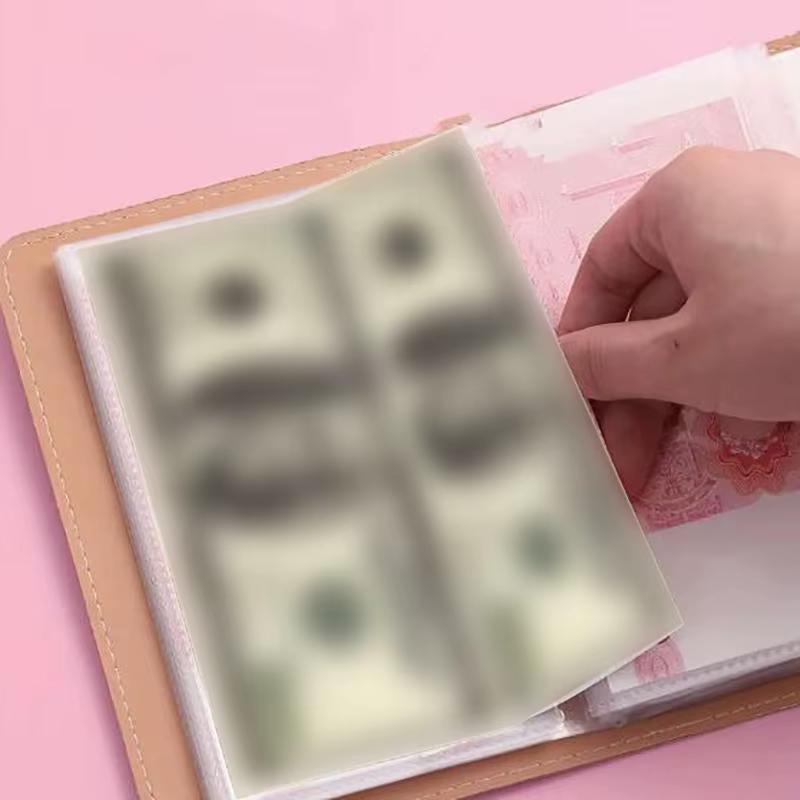 100 enveloppes d'épargne livre d'argent Album de billets de banque porte-monnaie Album livre de collection d'argent organisateur d'économie d'argent porte-carte photo