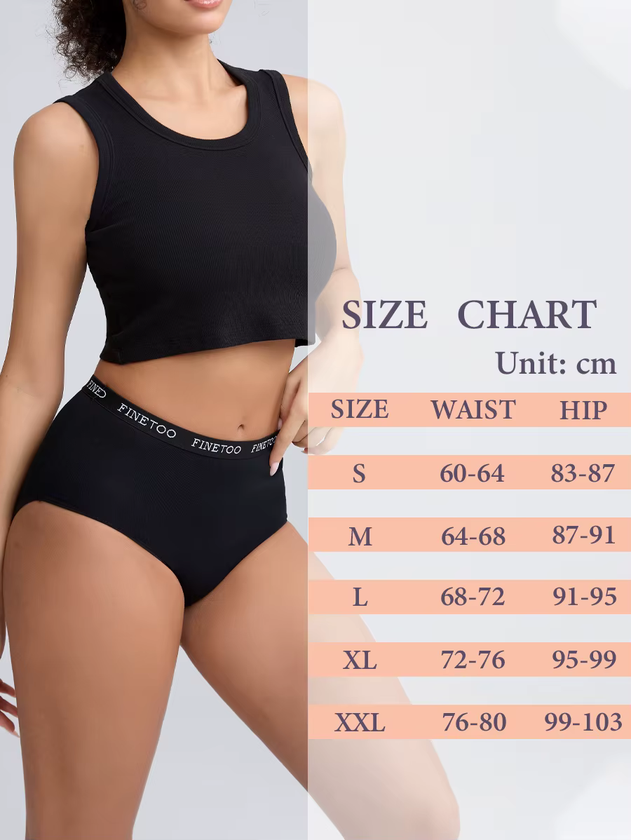 4 pièces S-XXL coton taille haute caleçons femmes sans couture