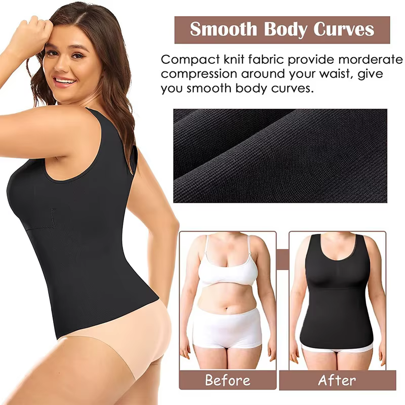 Femmes ventre contrôle Shapewear classique 2-en-1 avec soutien-gorge rembourré haute élastique gilet corps Shaper Up ascenseur Corset Cami débardeurs 3 couleurs