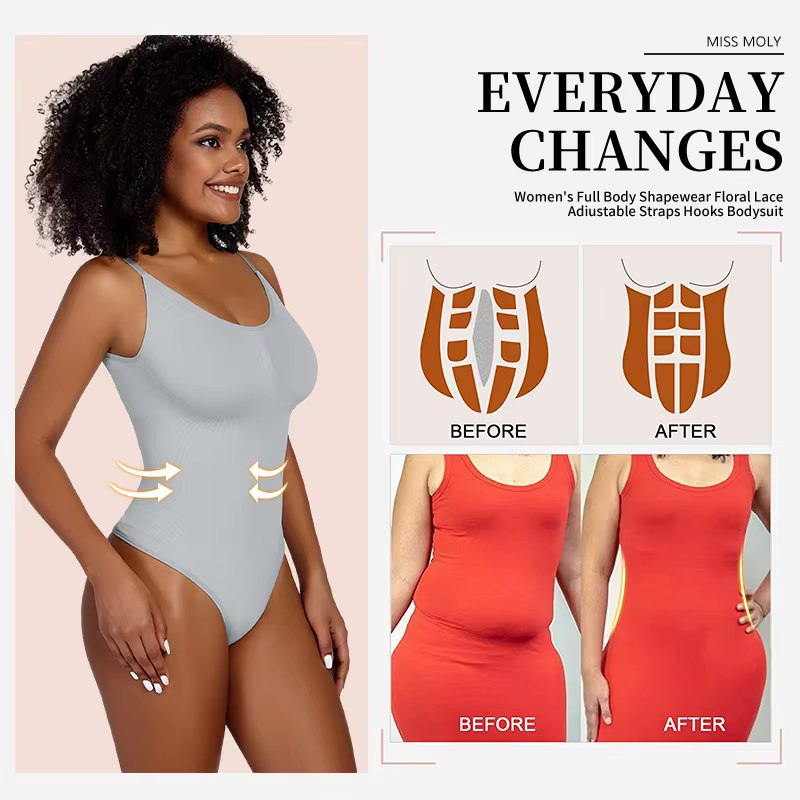 Lissage Shapewear Body pour femmes Faja corps complet Shaper string doux