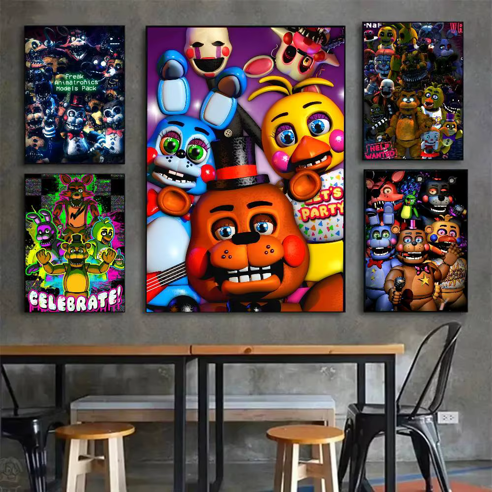 Affiche d'art Fnaf Five-nights-At-Freddys avec imprimés, décoration de maison, chambre à coucher, salon, cadeau