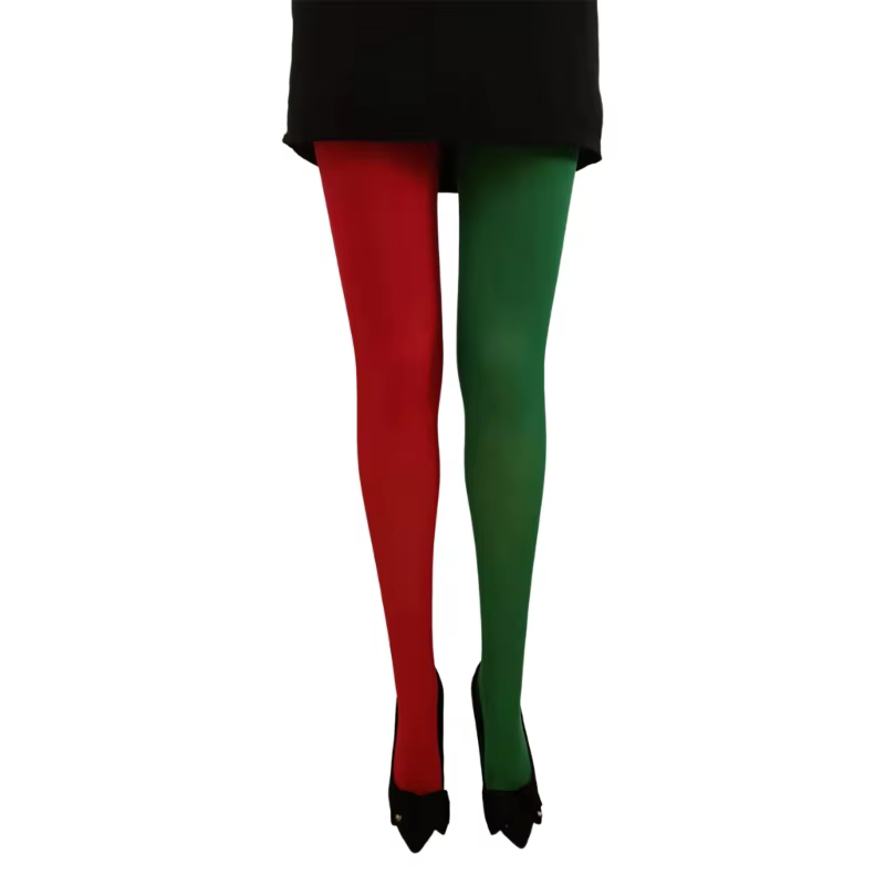 Collants Opaques à Deux Tons pour Leggings à Pieds