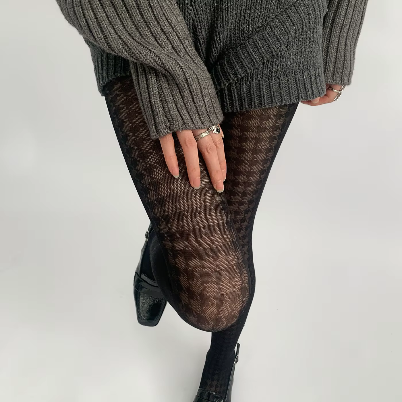Collants noirs taille haute pour femmes