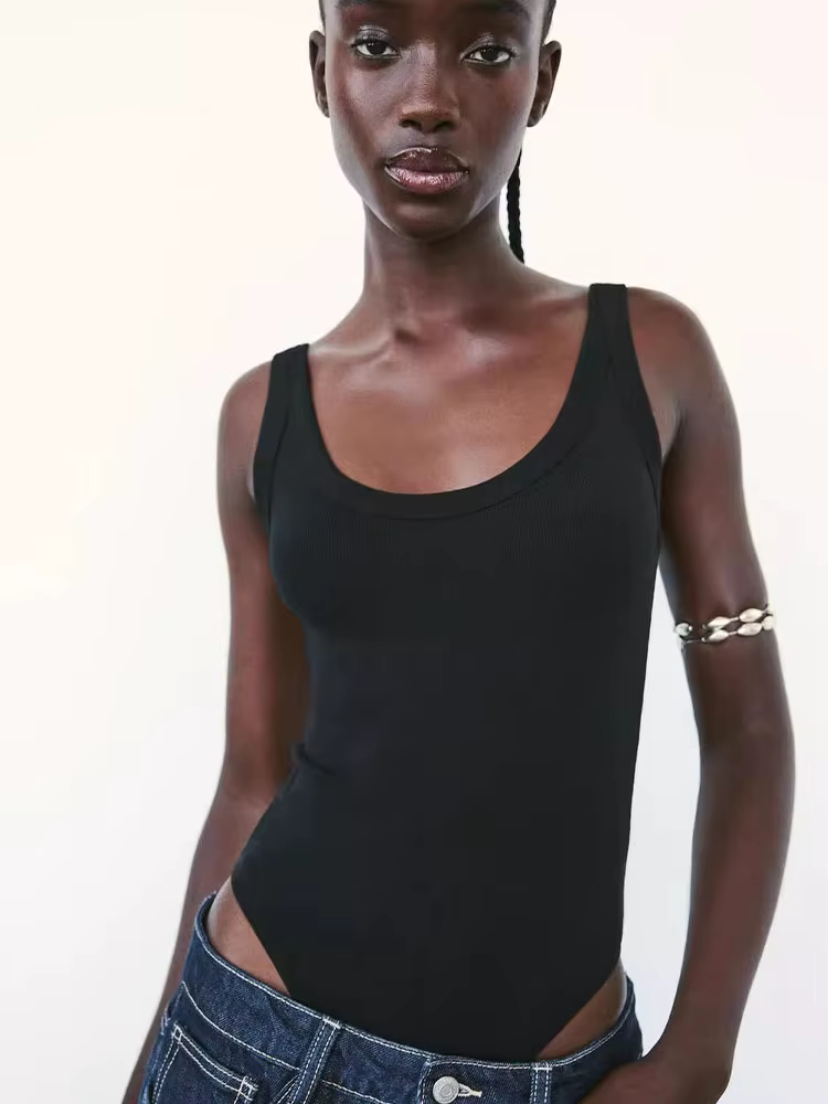 Body côtelé slim pour femmes
