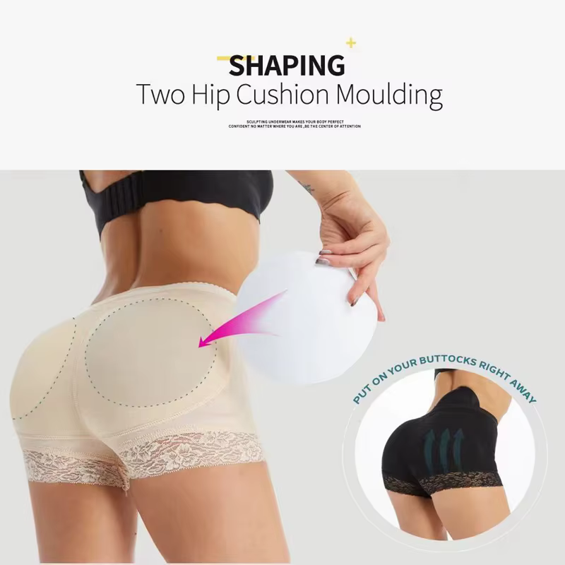 Nouveau Style femmes Pantie Push Up hanche taille haute élastique rembourré culotte sous-vêtements de sécurité maigre Bodyshort surdimensionné
