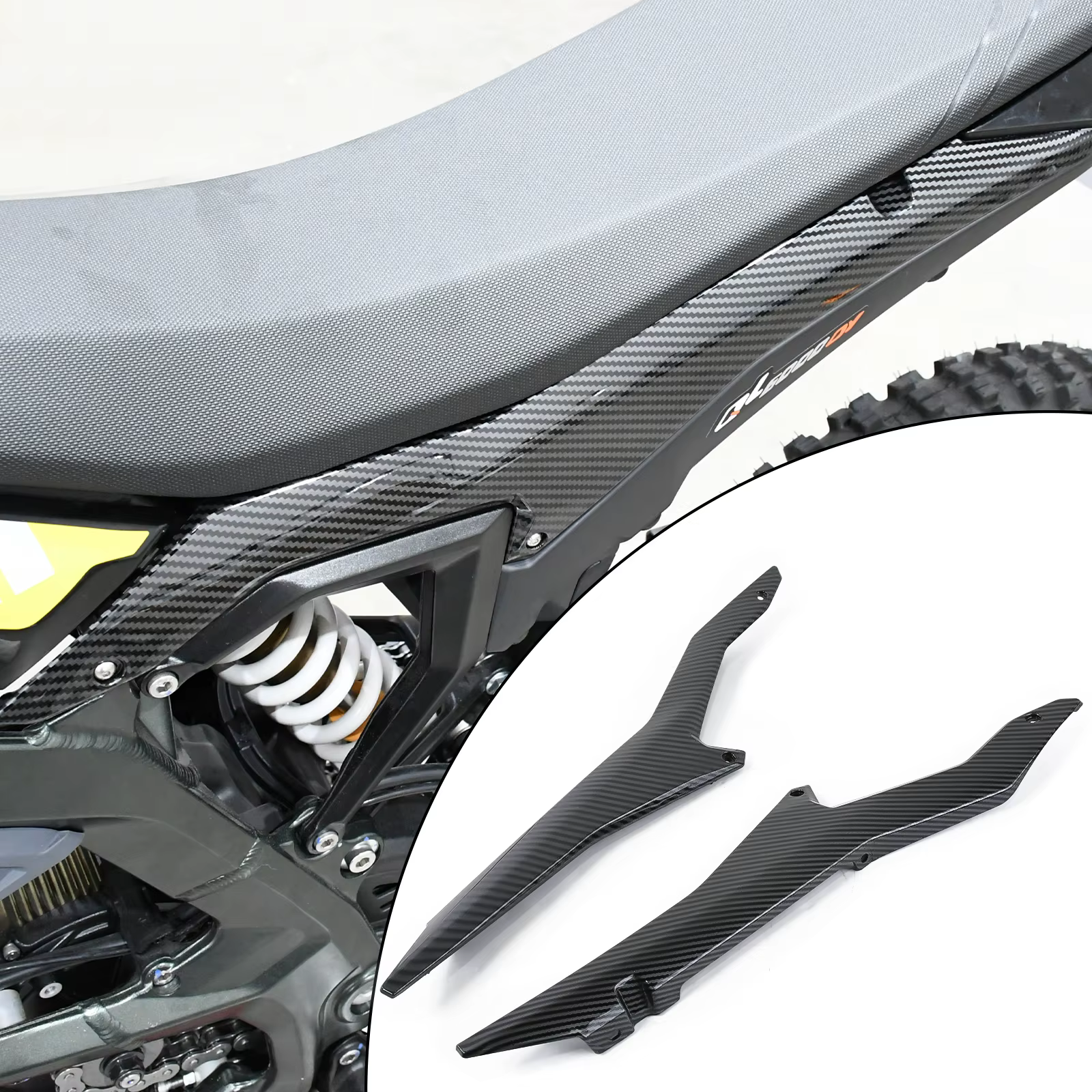 Carrosseries droite et gauche pour moto SURRON Ultra Bee, en fibre de carbone par transfert d'eau, pour motos électriques Surron