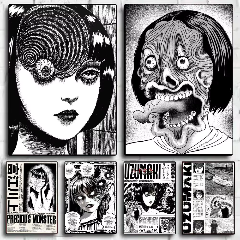 Japon classique Anime J_Junji Ito modifier affiche décorative mur Art autocollants Mural Photo impression pour la maison salon couloir décor