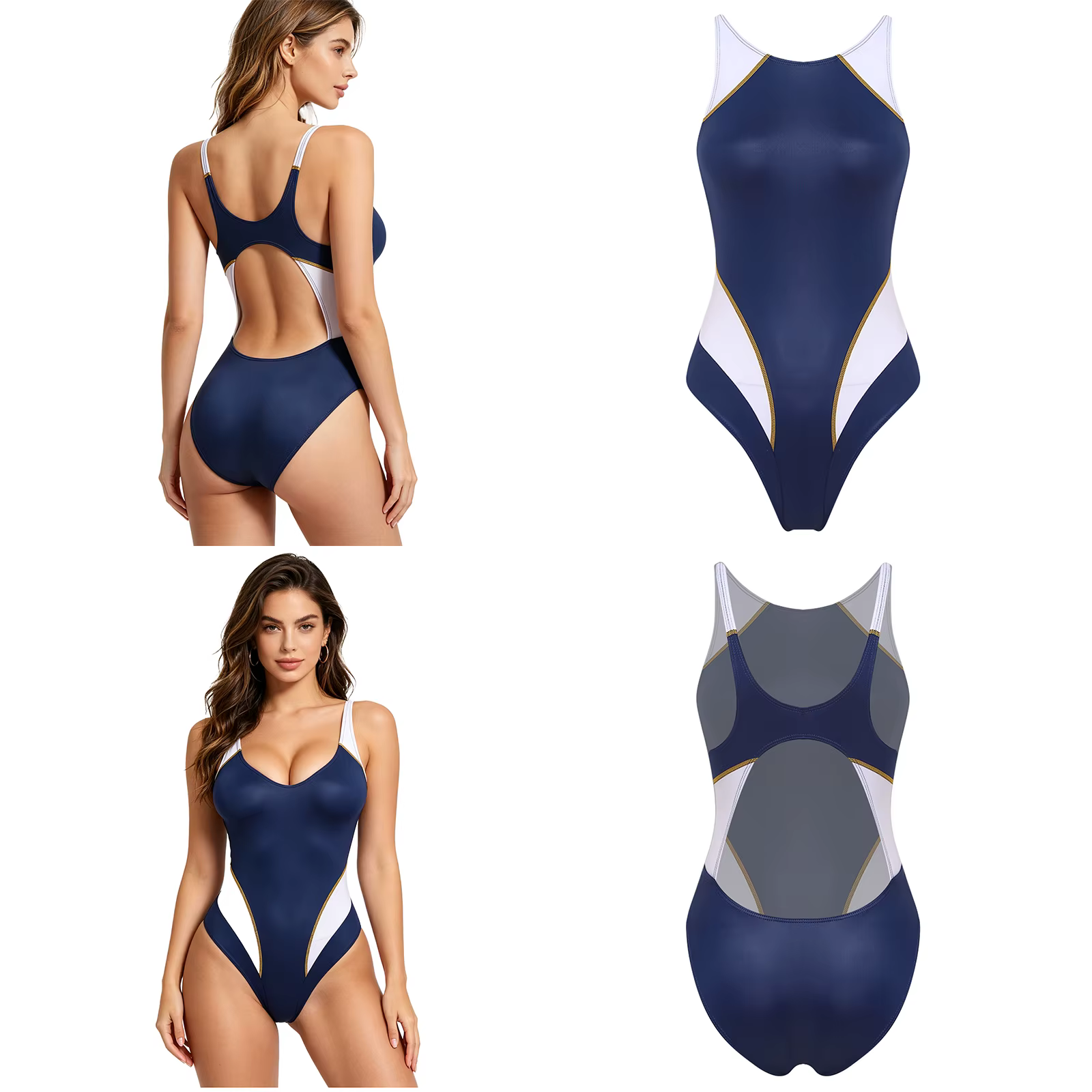 Maillot de bain athlétique une pièce pour femme