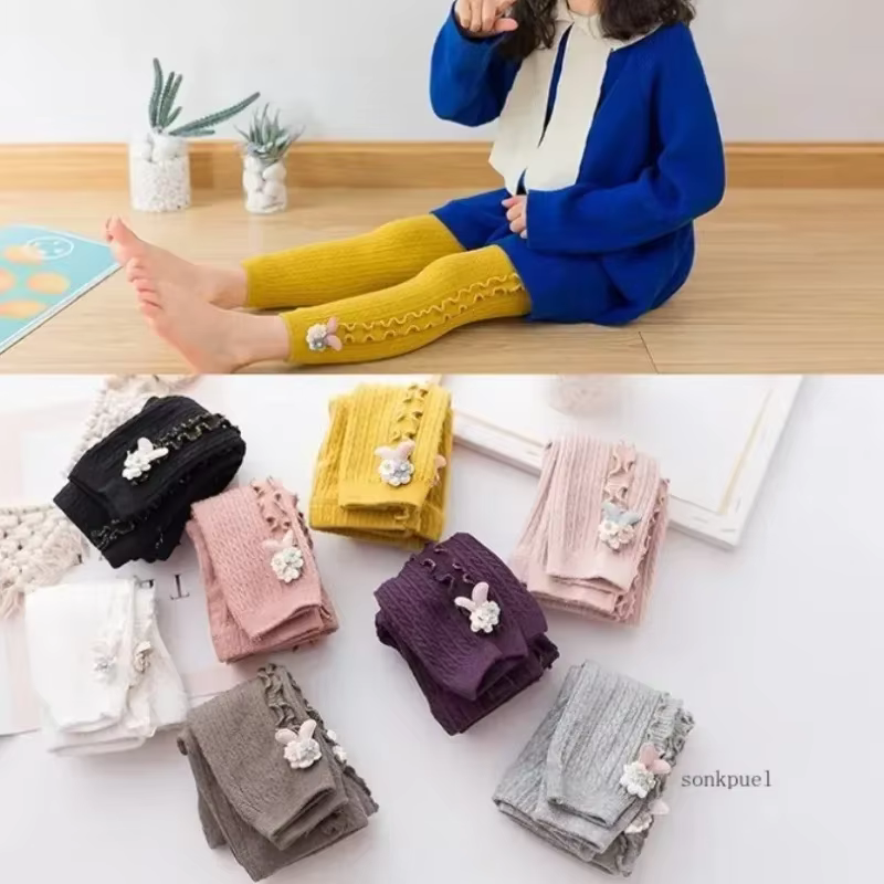 Collants Chauds à la Mode pour Fille de 0 à 6 Ans, Leggings d'Automne et d'Hiver